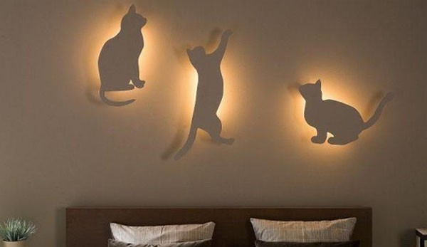 Cuối tuần tự làm đèn ngủ hình chú mèo nhìn thích mê