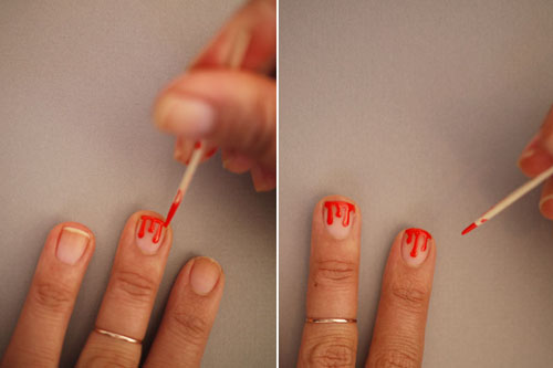 Cách vẽ móng tay bằng tăm cực dễ với mẫu nail nhỏ giọt