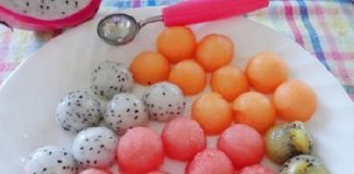 Chè hoa quả viên bi tròn xinh hấp dẫn