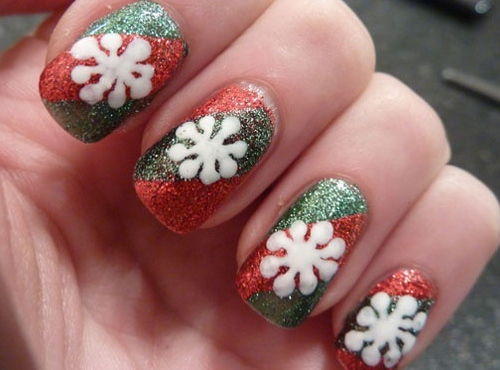 Hướng dẫn vẽ nail hoa tuyết cực đơn giản đón Giáng sinh - 11