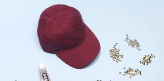 Cách trang trí mũ lưỡi trai cực cá tính từ đinh tán