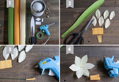 Cách làm hoa thủy tiên bằng giấy nhún trang trí phòng