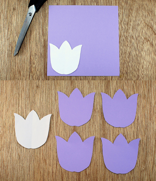 3 bước đơn giản làm hoa tulip giấy rực rỡ