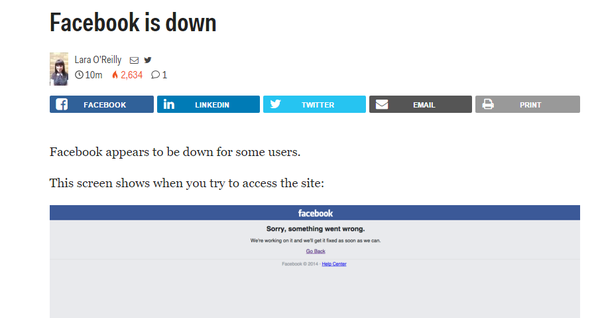 Facebook tại Việt Nam vừa không truy cập được trong hơn 10 phút