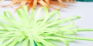 Cách làm hoa giấy dạng sợi nhiều màu trang trí phòng