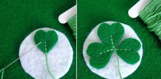 Hướng dẫn tự khâu cài áo cỏ ba lá dễ thương