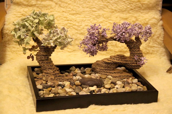 Cách làm cây bonsai nghệ thuật từ giấy bìa các tông
