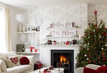 Bộ sưu tập các mẫu trang trí phòng khách Giáng sinh đẹp nhất