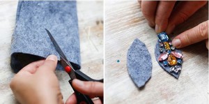 Cách làm bông tai đơn giản hình chiếc lá đính đá
