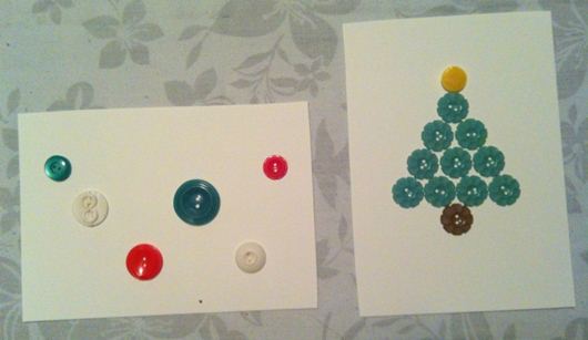 Cách làm thiệp Giáng sinh từ cúc áo