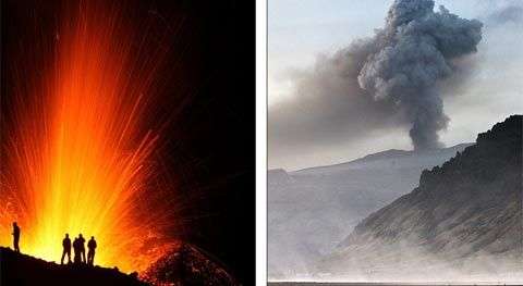 Hùng vĩ cảnh núi lửa phun trào
