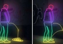 Loại sơn độc đáo chống nạn tiểu bậy nơi công cộng