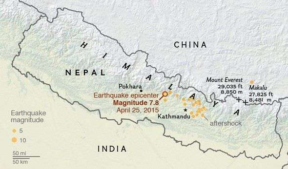 Đỉnh Everest thay đổi chiều cao vì động đất ở Nepal