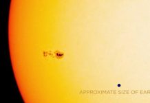 Vết đen rộng 120.000km xuất hiện trên Mặt Trời