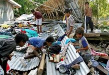 Cảnh tan hoang sau sóng thần ở Thái Bình Dương