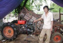 Một nông dân chế tạo thành công máy thu hoạch mía