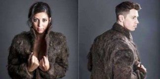 Áo khoác làm từ lông... ngực đàn ông