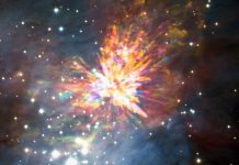 Vụ nổ sáng rực vũ trụ do hai sao trẻ va đập vào nhau Vụ nổ sáng rực vũ trụ do hai sao trẻ va đập vào nhau