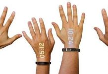 Đồng hồ thông minh hiển thị nội dung trực tiếp lên tay Đồng hồ thông minh hiển thị nội dung trực tiếp lên tay