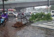 Vào thủ đô Hà Nội, bão suy yếu thành áp thấp nhiệt đới