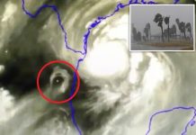 Vật thể bí ẩn xuất hiện bên cạnh siêu bão đổ bộ vào Mỹ