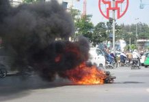 Tìm nguyên nhân hàng loạt xe máy bốc cháy