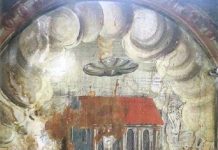 Hình vẽ lạ nghi là UFO trên tranh tường 400 năm tuổi