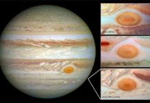 Siêu bão trên sao Mộc ngày càng thu hẹp