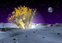 Thiên thạch tấn công Mặt trăng