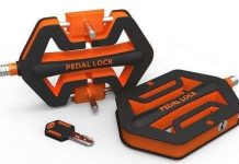 Khóa xe đạp tích hợp với pedal