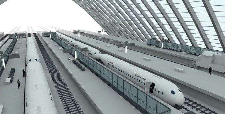 Ý tưởng máy bay với 3 cabin có thể tách rời, biến thành toa xe lửa sau khi hạ cánh