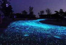 Đá phát quang vào buổi tối