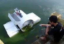 Máy tự động vớt rác trên mặt nước