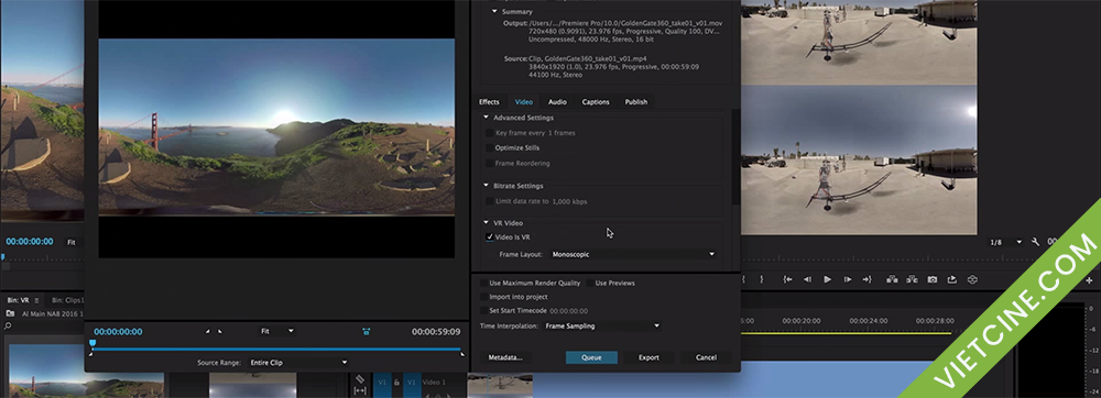 Cách chỉnh sửa Video VR 360 trong Premiere Pro và xuất khẩu cho YouTube