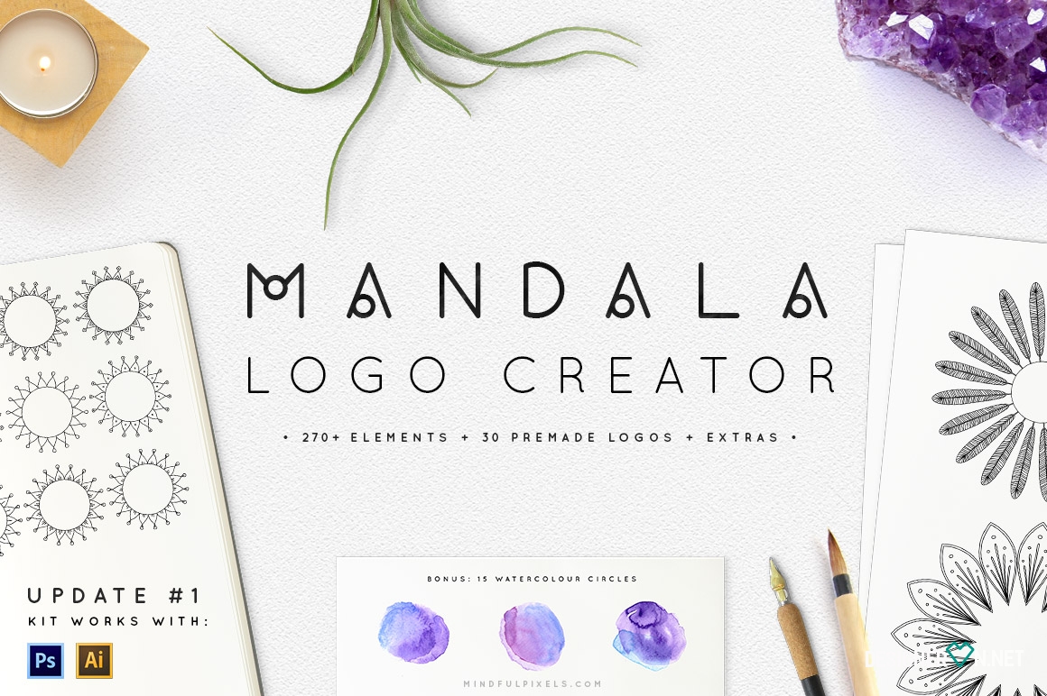 Bộ logo Mandala sáng tạo và nhẹ nhàng dành cho desginer