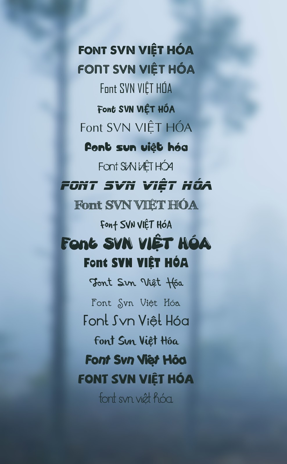 Tổng hợp hơn 100 Font Việt Hóa cực đẹp của SVN
