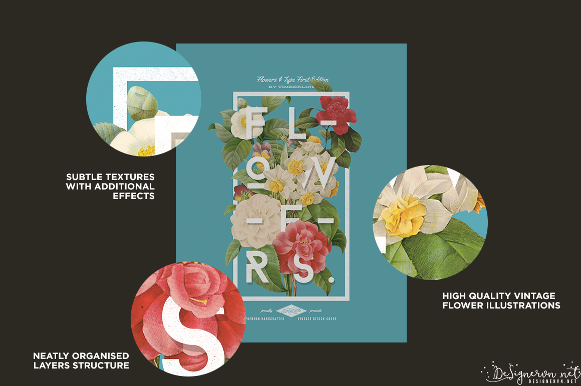 [PSD] Một số mẫu tiêu đề hoa cỏ tuyệt đẹp dành cho Designer