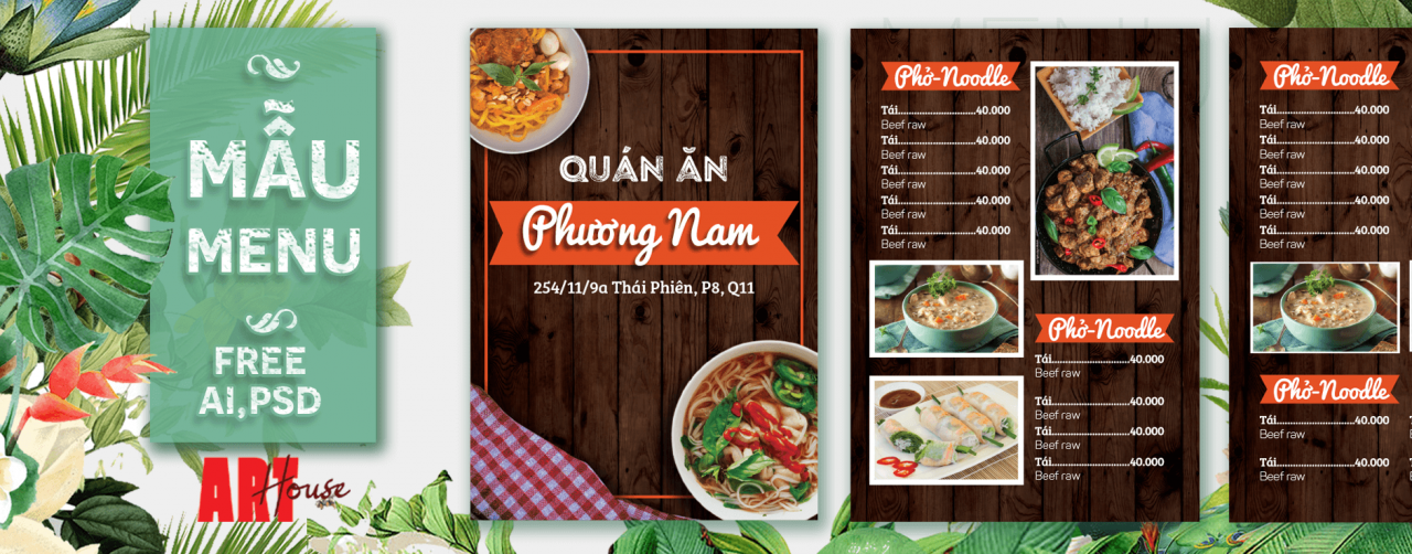 10 Mẫu thiết kế Menu tiếng Việt miễn phí