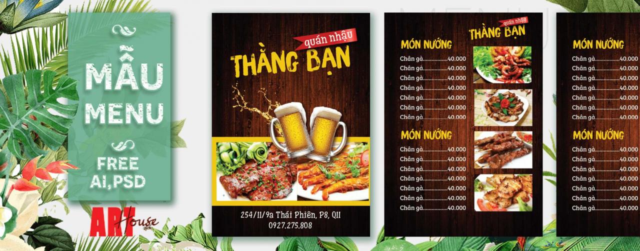 10 Mẫu thiết kế Menu miễn phí phong cách thuần Việt