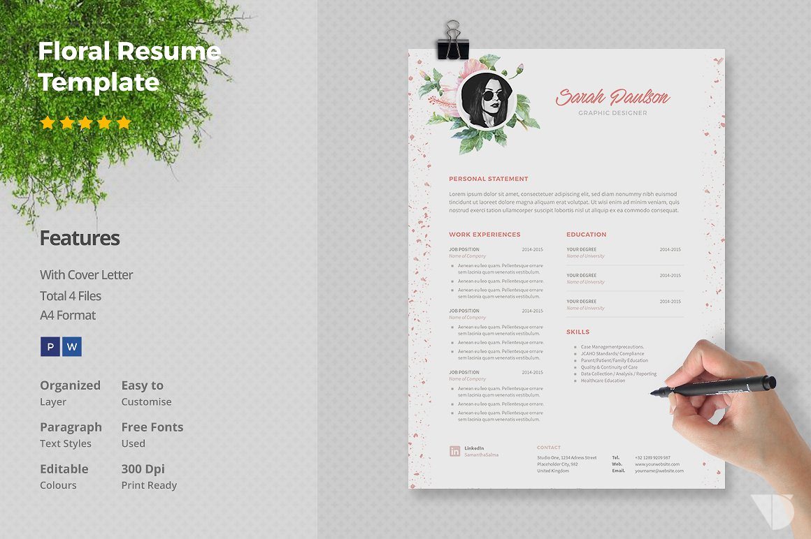[Word/Photoshop] 27 Mẫu thiết kế Resume/CV xin việc làm chuyên nghiệp và sáng tạo
