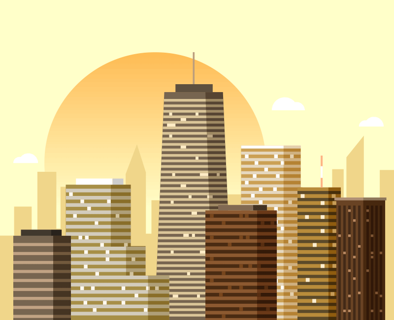 Cách vẽ khung cảnh thành phố phong cách phẳng đơn giản trong Illustrator