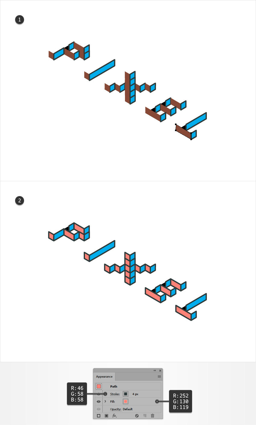 Tạo chữ theo xu hướng Isometric trong Illustrator