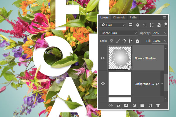 Cách tạo hiệu ứng chữ lồng vào hoa cỏ trong Photoshop