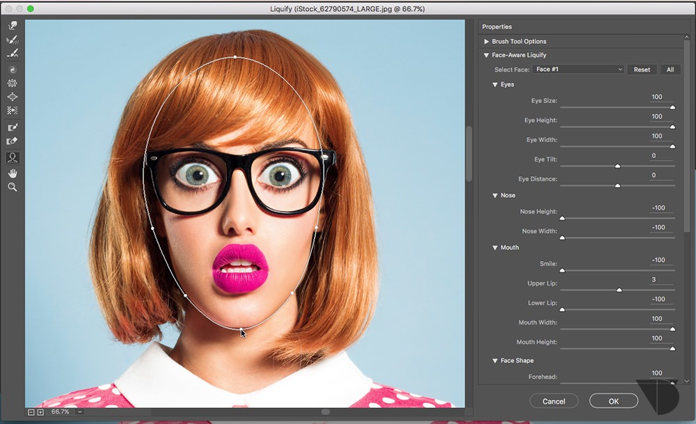 Sáng tạo hình ảnh chân dung vui nhộn bằng Face-Aware Liquify trong Photoshop