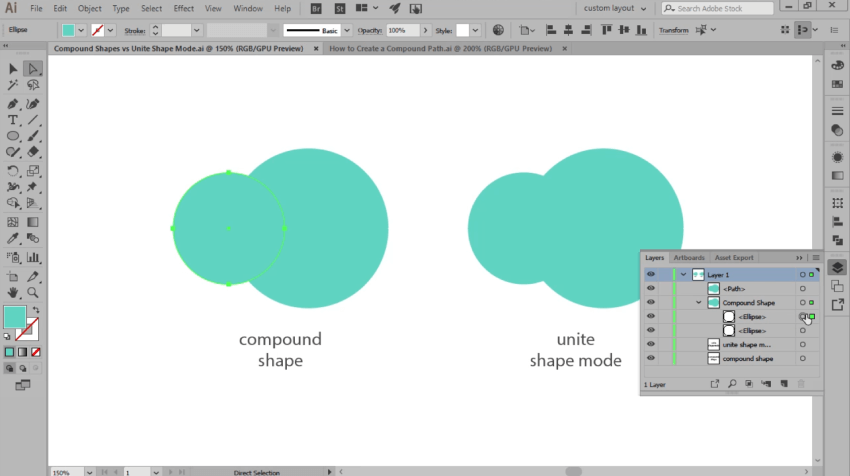 [Illustrator cơ bản] Bài 20: Cách sử dụng Compound Shape