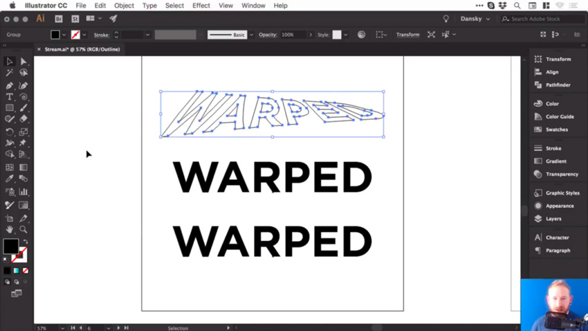[Illustrator cơ bản] Bài 18: Cách Warp, uốn cong văn bản