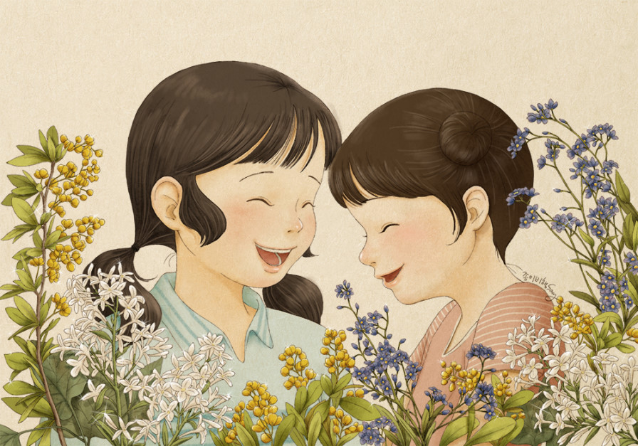 Tranh minh hoạ dể thương về những kỷ niệm của chị em gái của hoạ sỹ Hàn Quốc