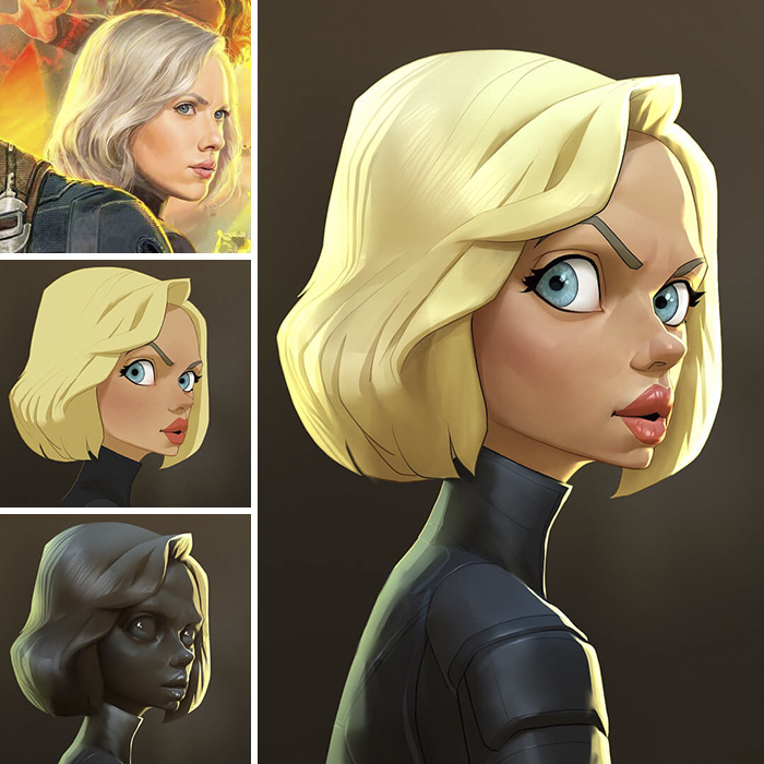 Tranh vẽ 3D của các nhân vật trong Marvel